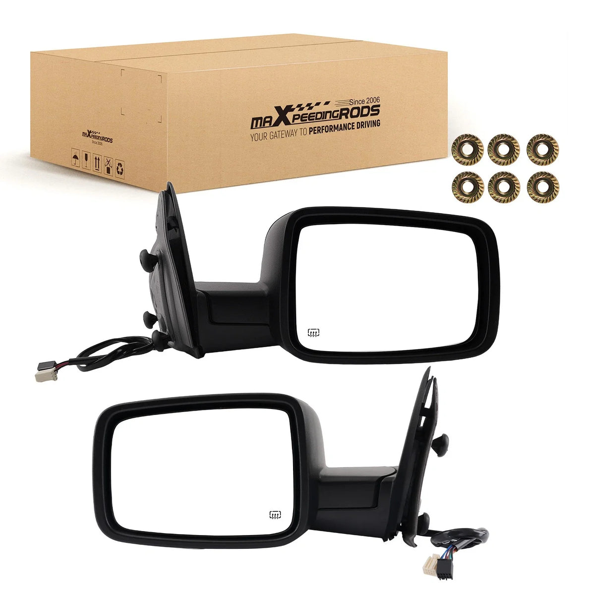 Heated Power Glass Side View Mirror Pair for Dodge Ram 1500 (2009–2018)