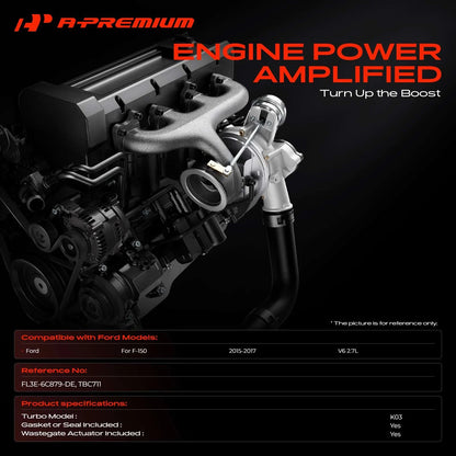 Turbocharger for Ford F-150 (2015–2017) FL3E-6C879-DE, TBC711