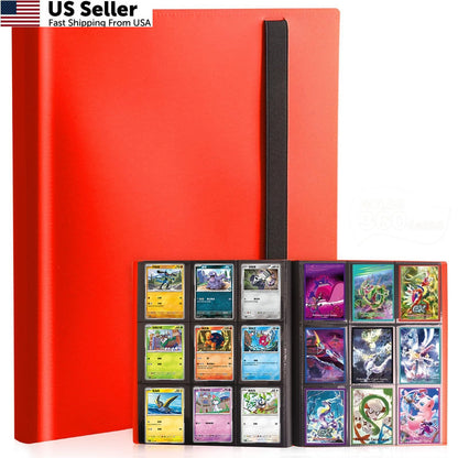 9 Pocket Trading Card Binder Album for Collectibles (Red)