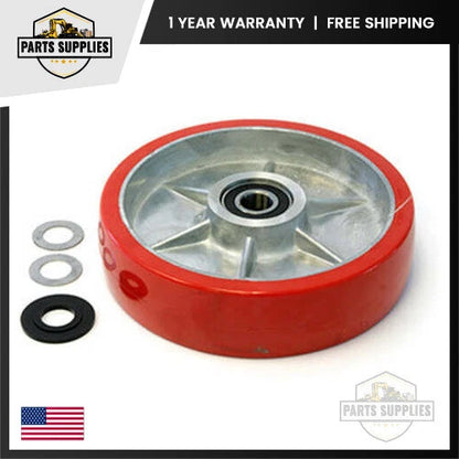 Pallet Jack Steer Wheel Assy for Wesco (8” Diameter Ultra-Poly Aluminum)