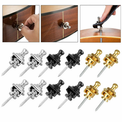 12 Pack Round Head Strap Locks for Guitar Bass Style Parts