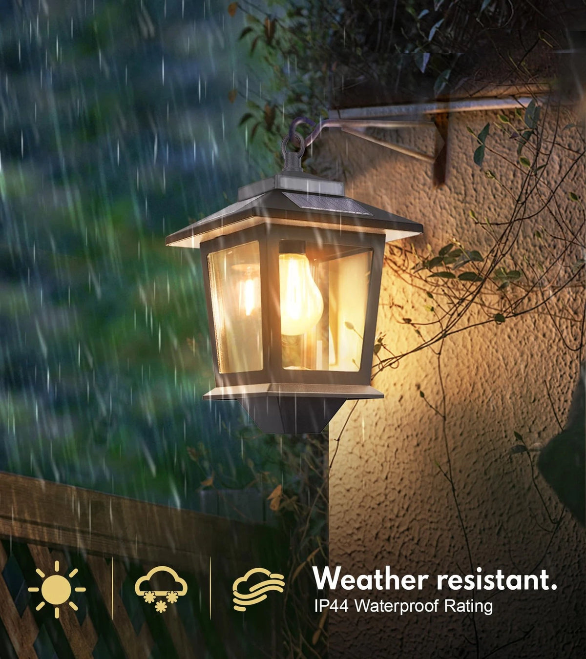 2X Solar Wall Lanterns for Outdoor Use (Black)