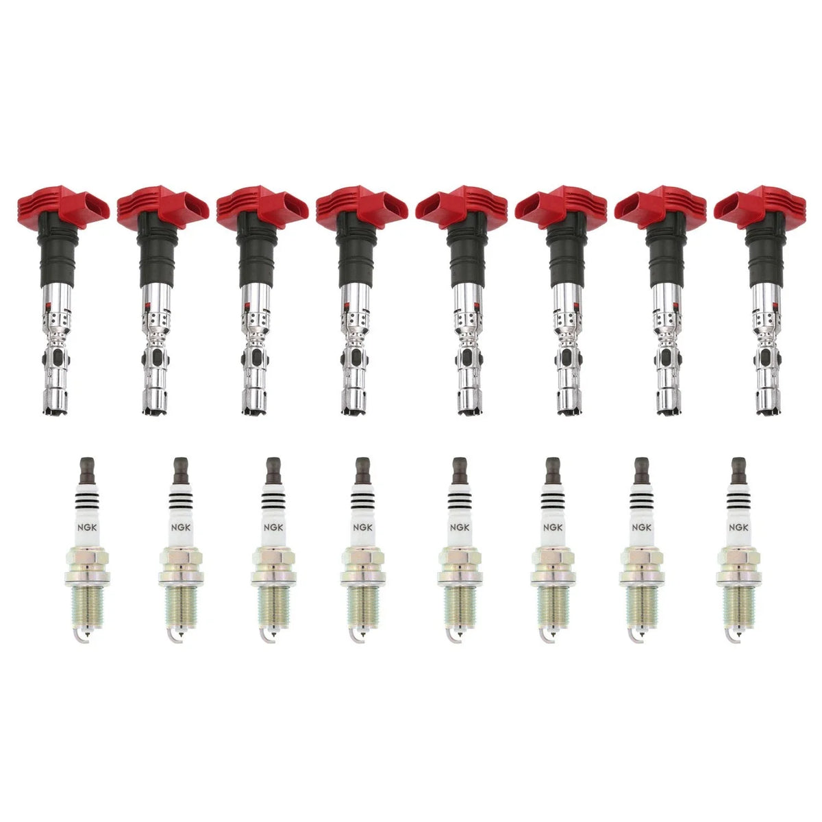Set of 8 Ignition Coils & NGK Iridium IX Spark Plugs for Audi Volkswagen (4.2L)