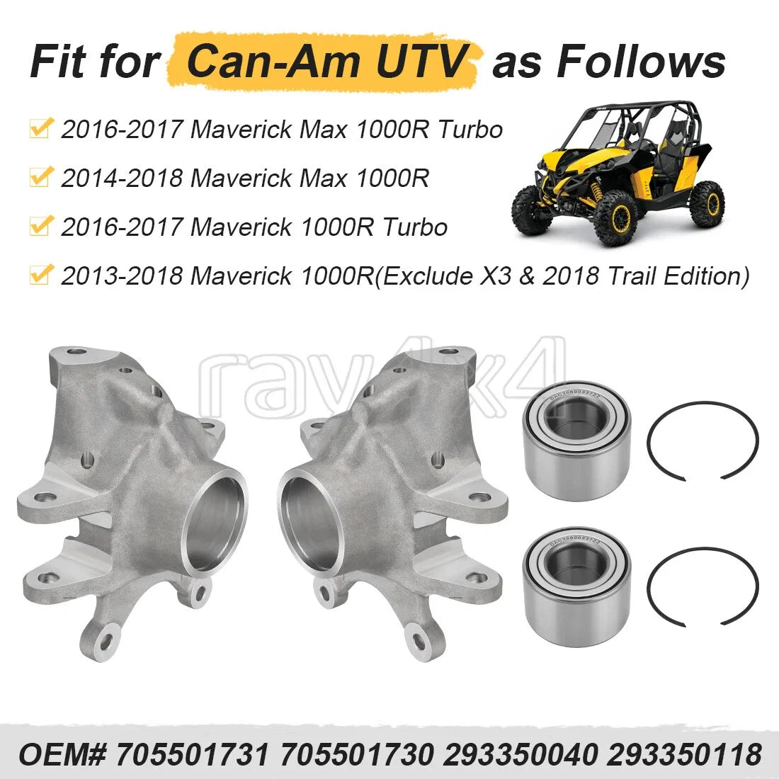 Rear Wheel Knuckle Bearing Kit for Can-Am Maverick Max 1000R (2014–2018)