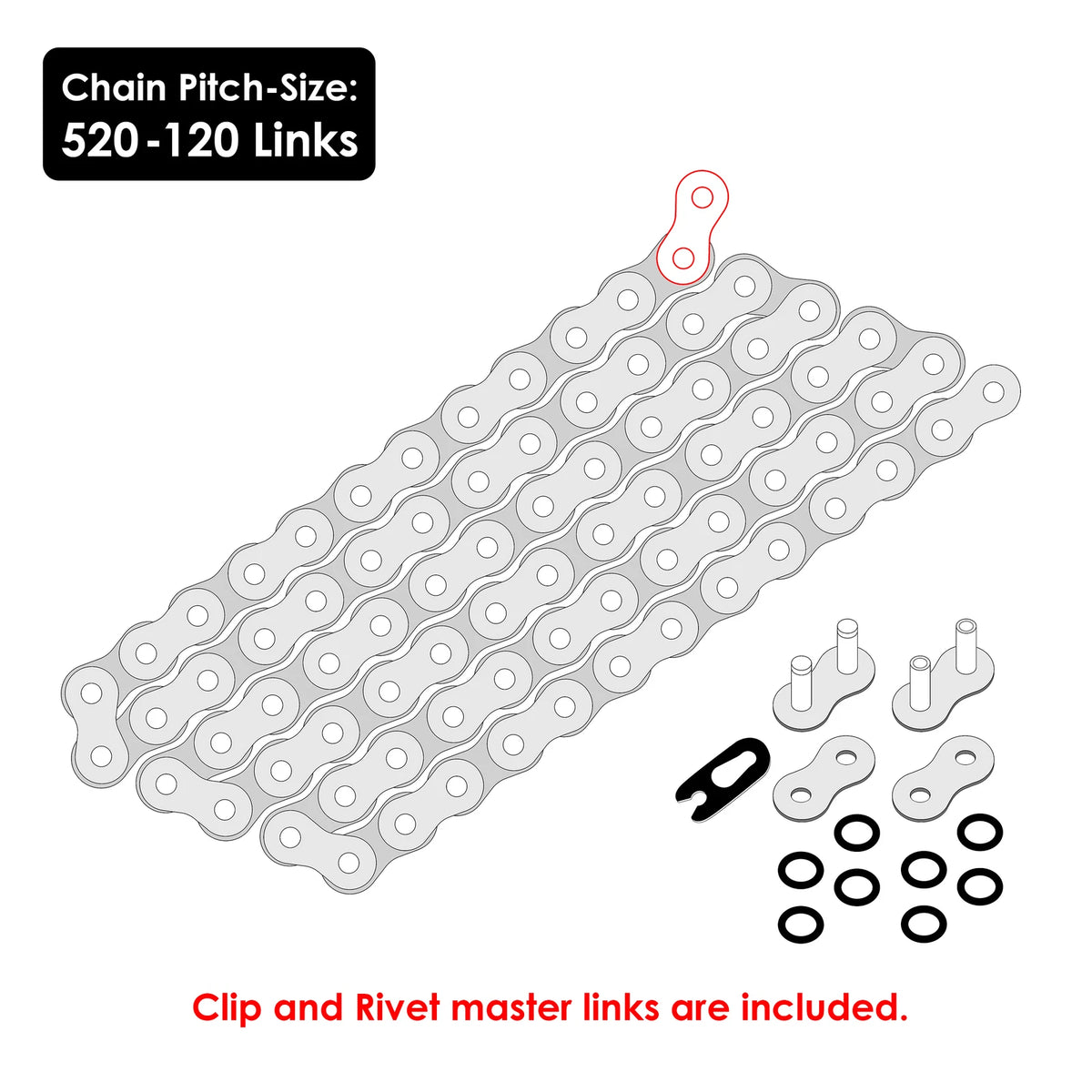 520 O-Ring Drive Chain for Motorcycle ATV (CP5724CH127AN)