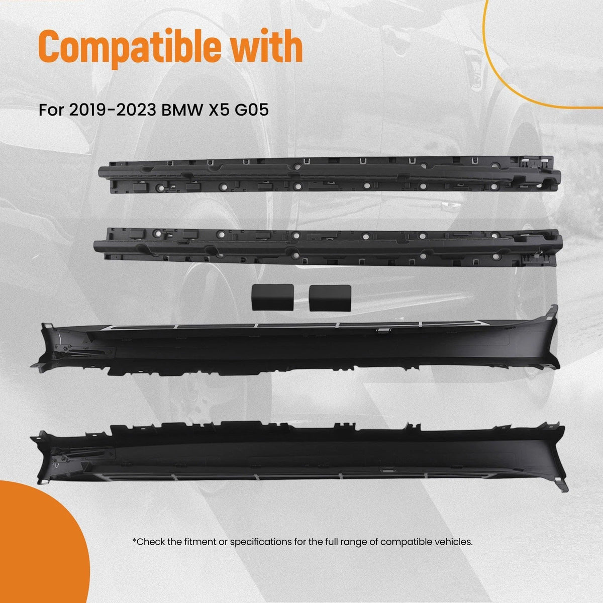 Running Board Side Step for BMW X5 (2019–2023) Black Nerf Bars Non-slip