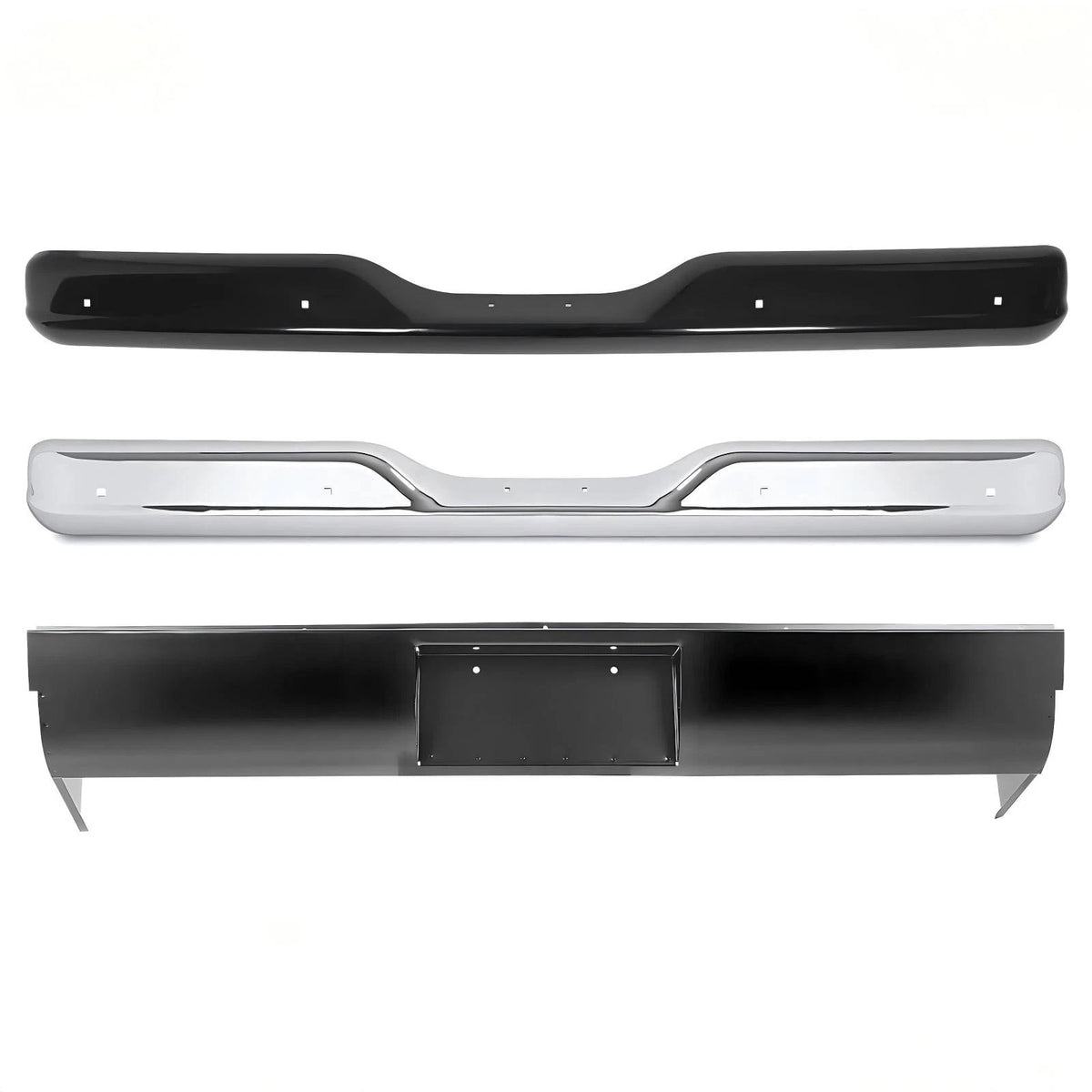 Chrome Black Rear Bumper Roll Pan for GMC C10/C20/C30 (1954–1987) CON-A000000637