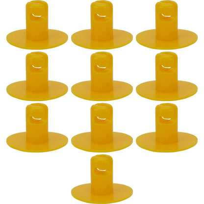 Set of 10 Plastic Large Head Quarter Turn Fasteners for (Grip .500") - 91007137-YEL