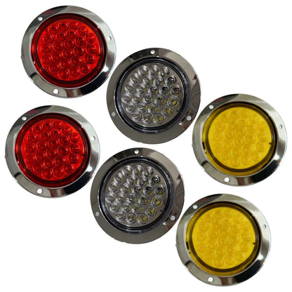 6Pcs 4" 24LED Tail Brake Stop Lights for Universal Fit (DW22-003)