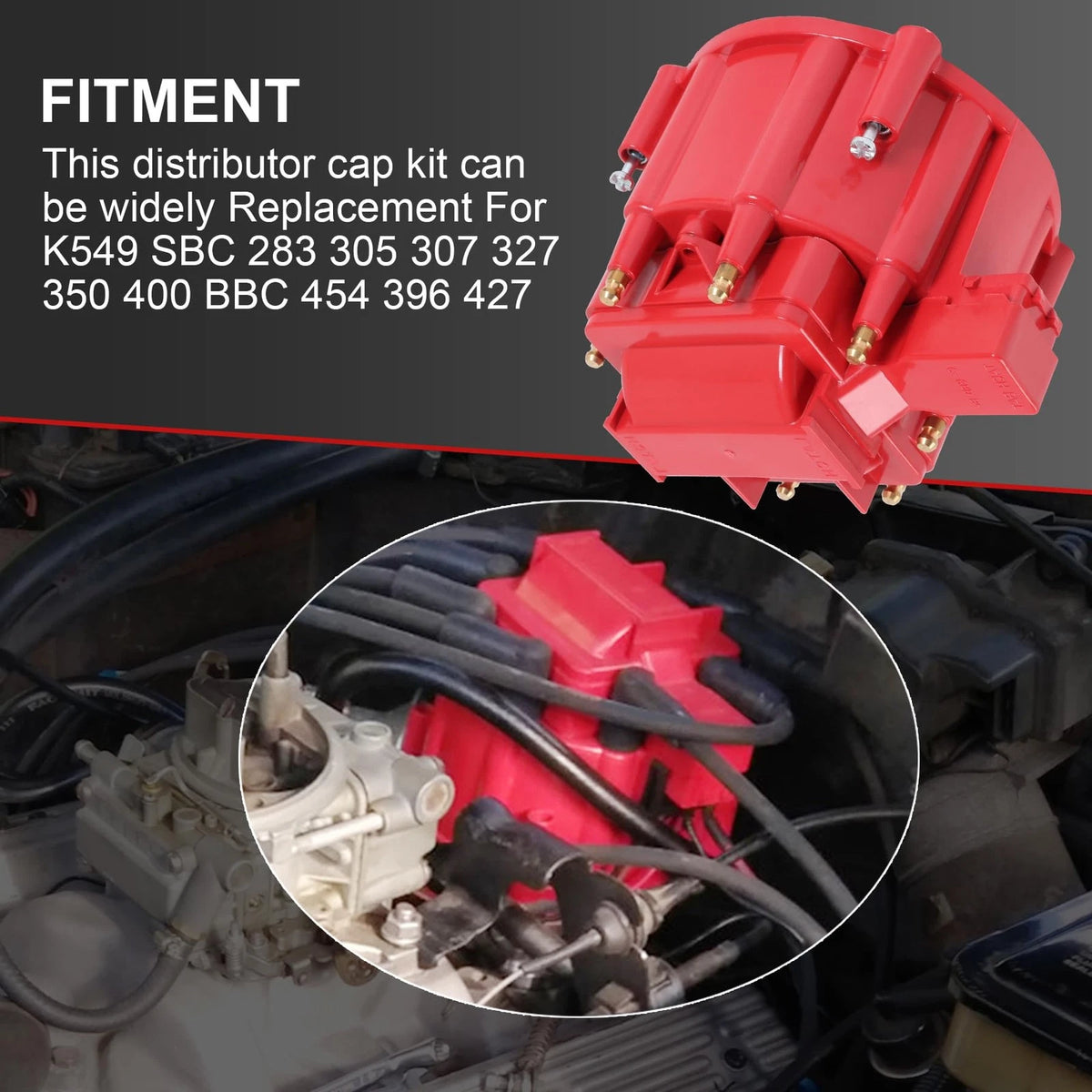 HEI Distributor Cap and Rotor for SBC 283 305 307 327 (1960–1995)