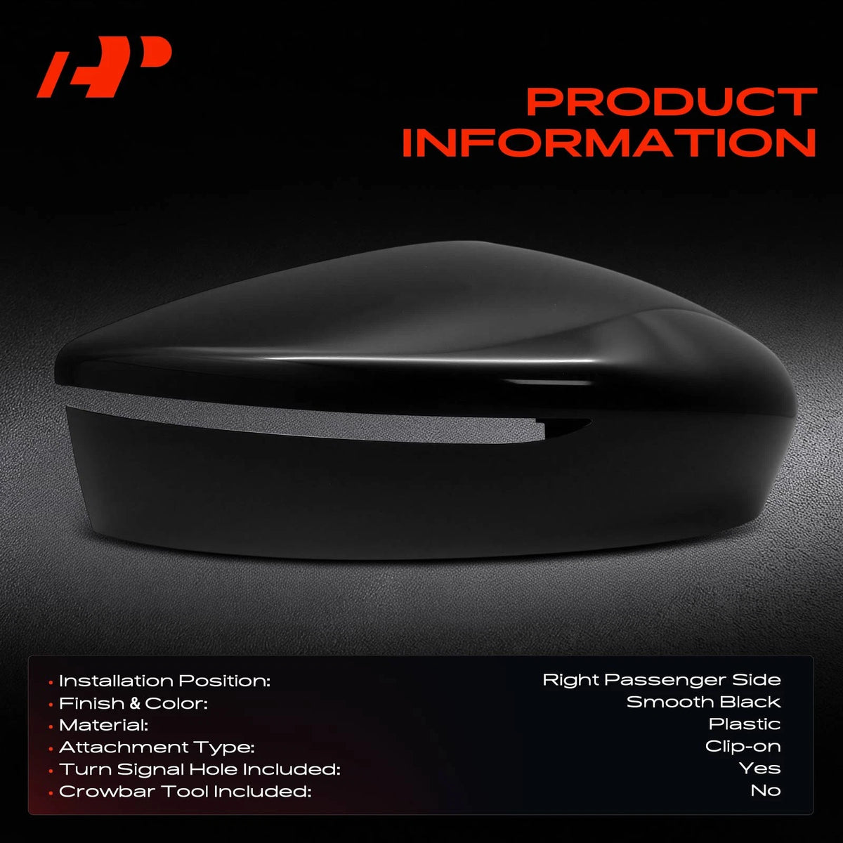 Passenger Side Mirror Cover Cap for Nissan Versa (2015–2017) 963739KK1H, NI1327105