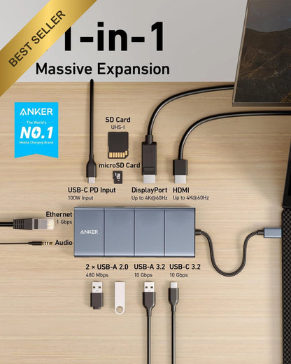 11-in-1 USB C Hub Docking Station for Dual Monitor Setup