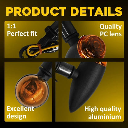 2X Motorcycle Turn Signal Lights Mini Bullet Blinker for EPY