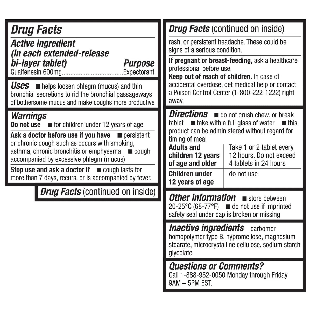 Mucus Relief Guaifenesin 600 mg (12 Hour) - 75 Count