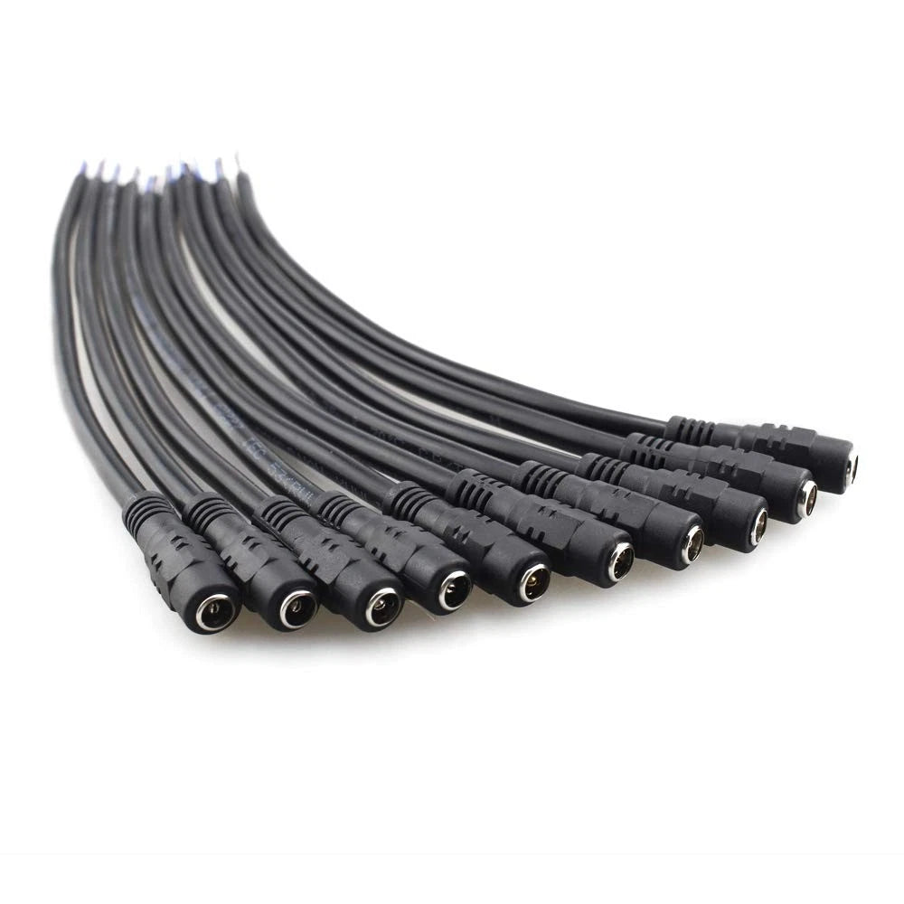 2X 18 AWG DC Power Pigtail Cable for Universal Use (10.5 inches, 2.1mm x 5.5mm)
