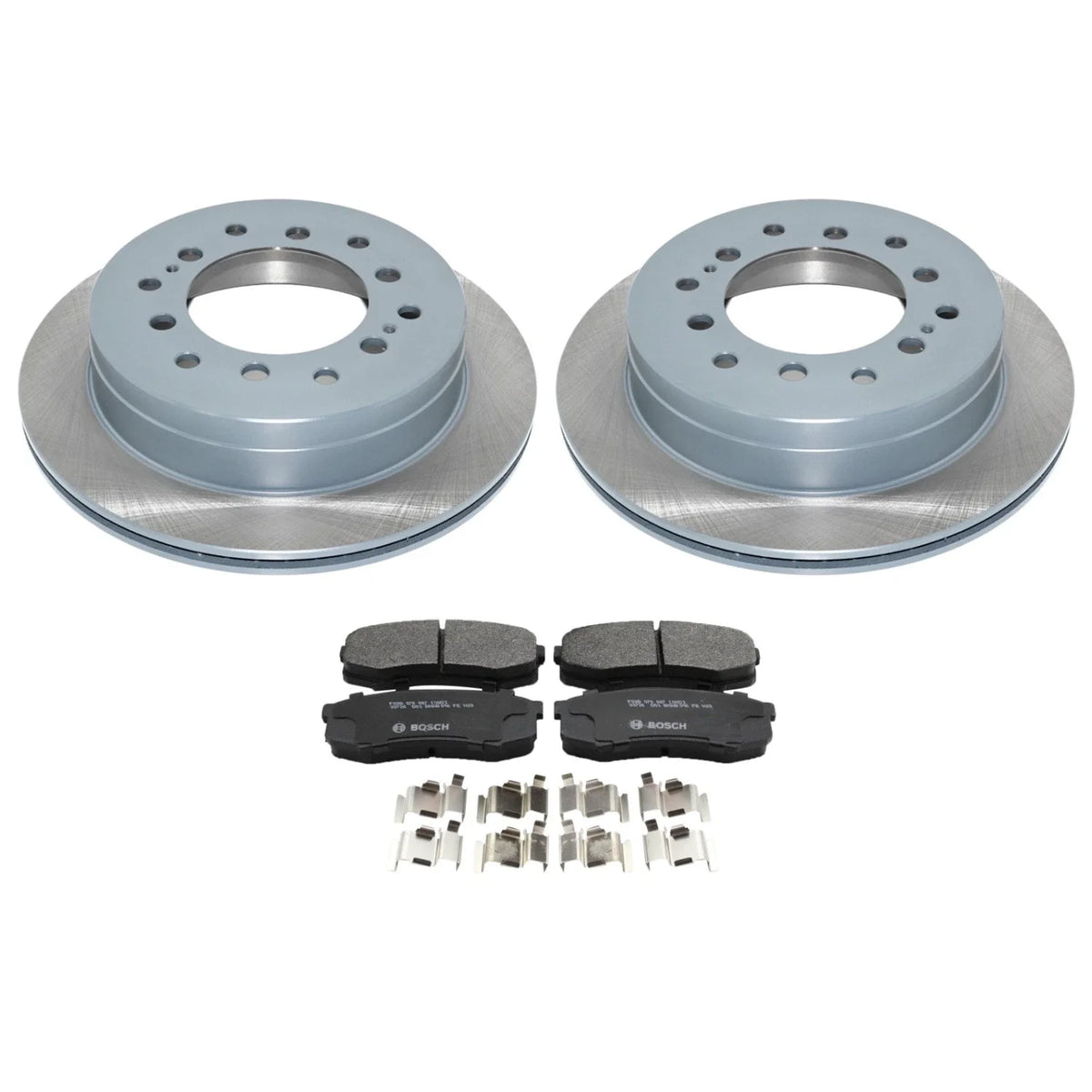 Set of 2 DuraGo Rear Rotors & Bosch QuietCast Brake Pads for 4Runner