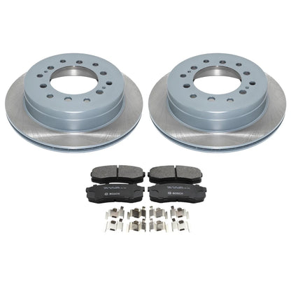 Set of 2 DuraGo Rear Rotors & Bosch QuietCast Brake Pads for 4Runner