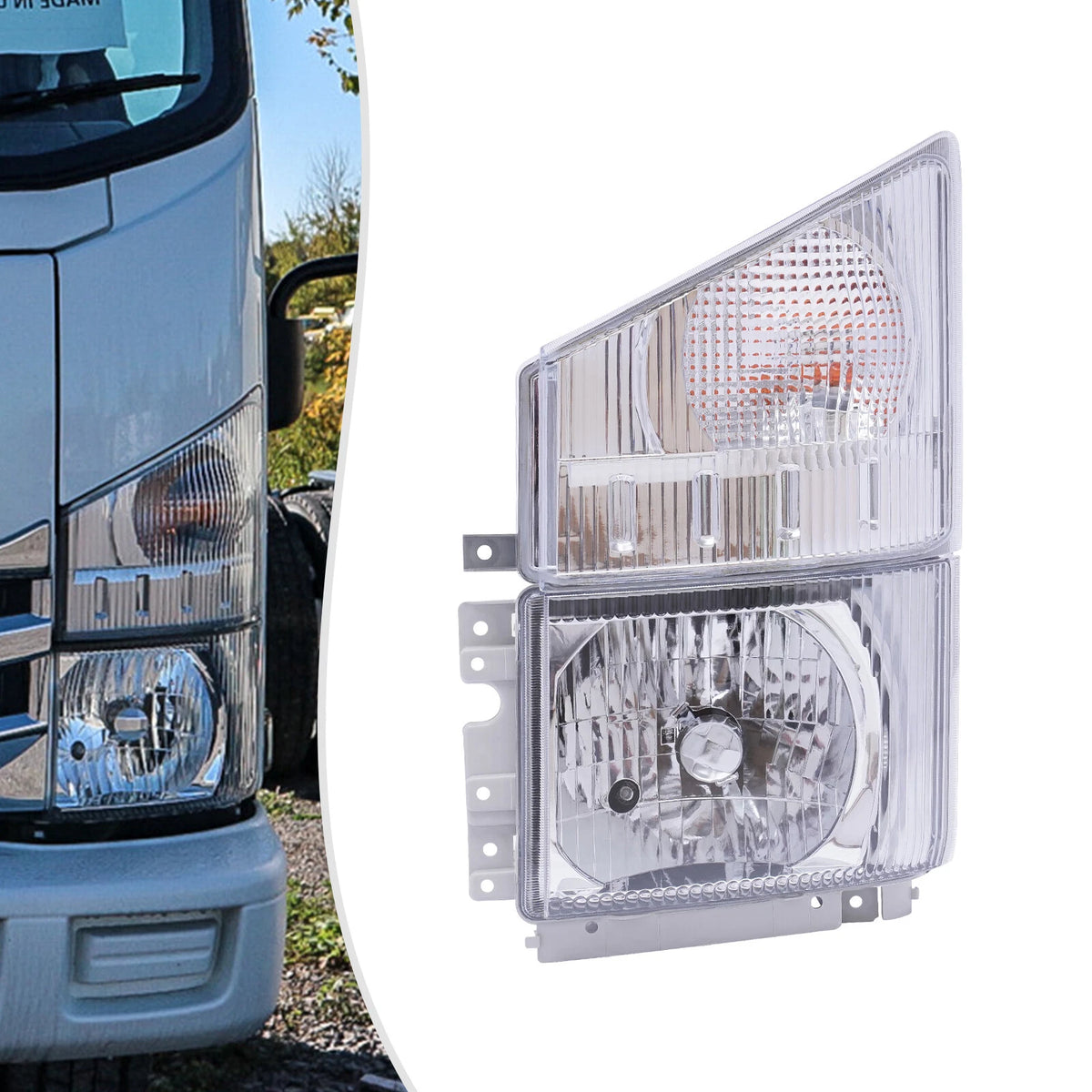 Headlight w/Corner Lamp for Isuzu NPR NPR-HD NQR NRR (2008–2020) 8975851712, 313-1116L-AS