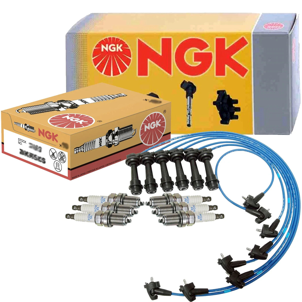 Set of 6 NGK Spark Plugs & Wires for Lexus GS300 SC300 Supra (1993–2002)