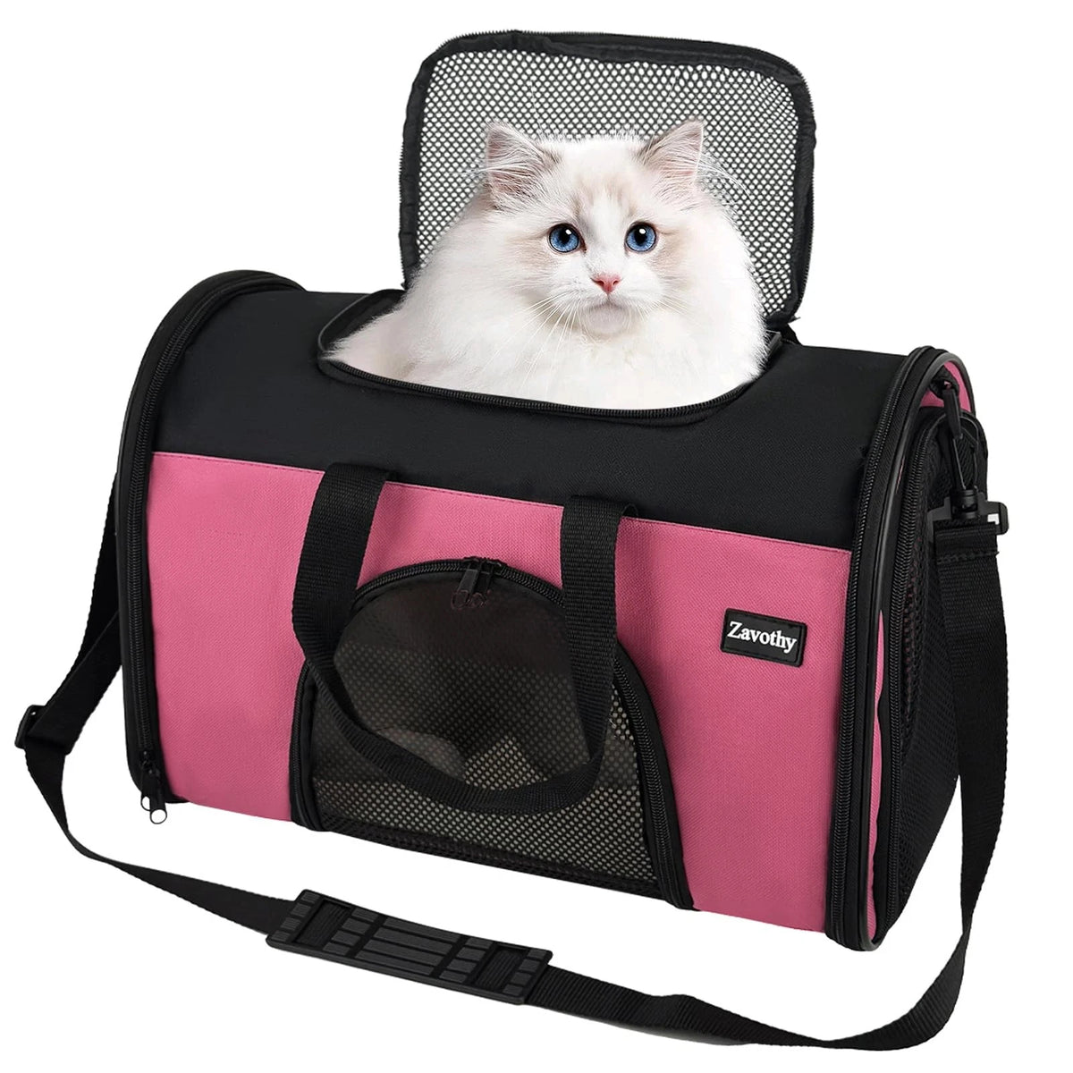 Soft-Sided Pet Carrier for TSA Airline Approved Travel (16.54"L x 9.84"W x 11.42"H)