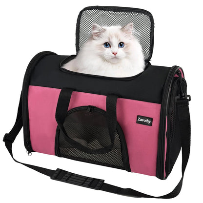 Soft-Sided Pet Carrier for TSA Airline Approved Travel (16.54"L x 9.84"W x 11.42"H)