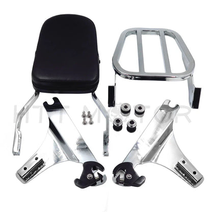 Skull Detachable Sissy Bar Backrest Luggage Rack for Harley FLSTC FXST FXSTB (2000–2017)