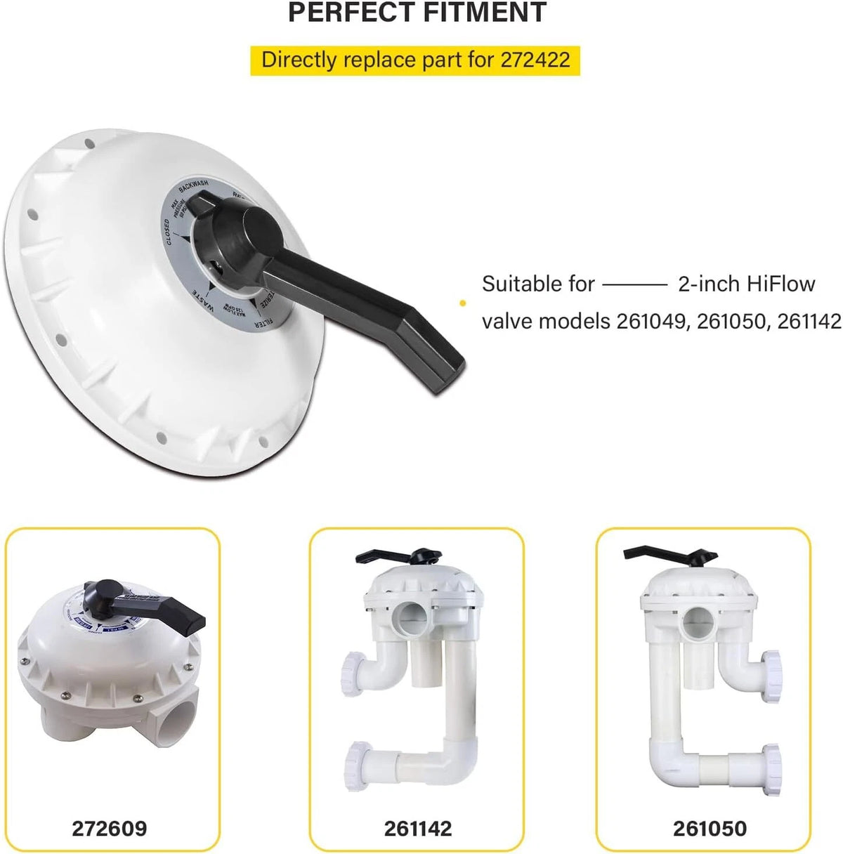 Hi Flow 2" Valve Top Assembly for Pentair (272422, 261050, 261049, 261142)