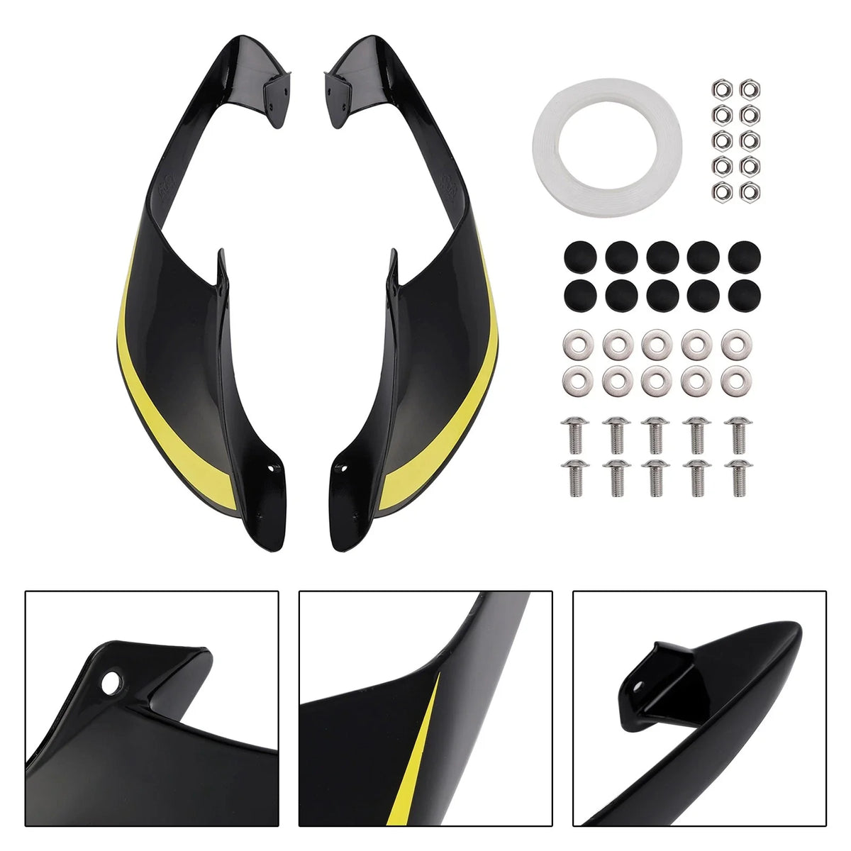 Front Side Winglets for Yamaha YZF R1 R1M (2021–2024) Black