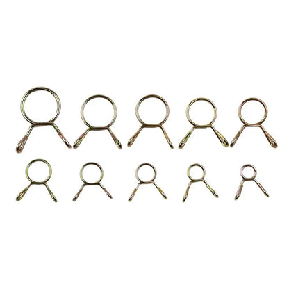126 Pcs Fuel Line Hose Tubing Spring Clips Clamps Assortment Kit for Motorcycle