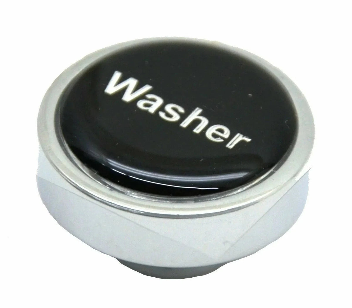 Washer Knob for Peterbilt Kenworth Freightliner (Black, Silver Letters) #96310