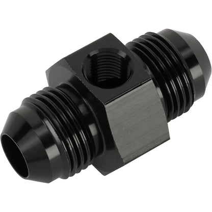 Inline Fuel Pressure Adapter -8 AN to -8 AN w/ 1/8 Inch NPT, Black (61770011)