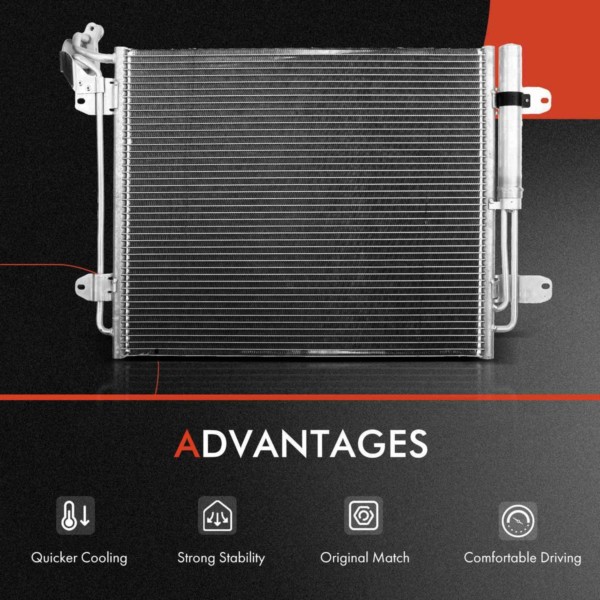 AC Condenser & Dual Cooling Fan Assembly Kit for VW Tiguan (2009–2015) - 940138, 5ND820411, 5N0820411C, 5N0820411D, 5N0820411E