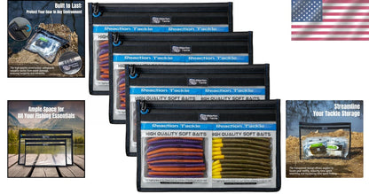 4-Pack Heavy-Duty Water-Resistant Storage Bags for Fishing Tackle