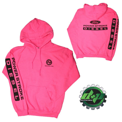 2X Pink Hoodie for Ford Powerstroke Diesel