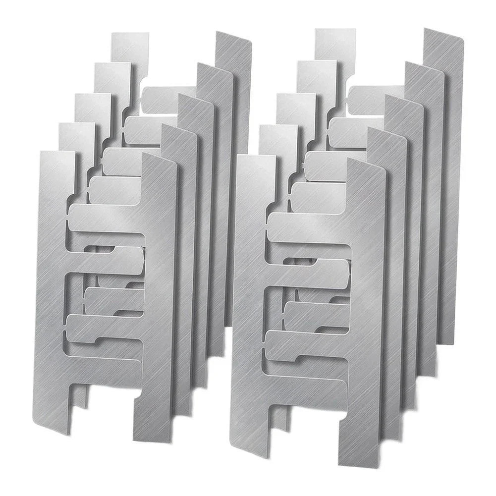 Set of 10 Clamp Brackets for F-Type Electrical Boxes 130mm x 73mm Silver