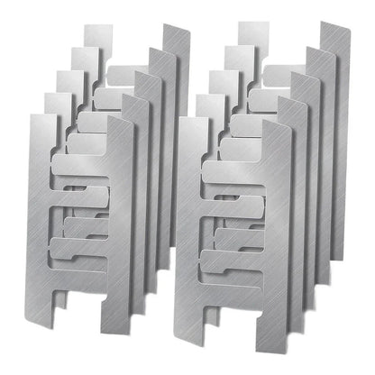 Set of 10 Clamp Brackets for F-Type Electrical Boxes 130mm x 73mm Silver