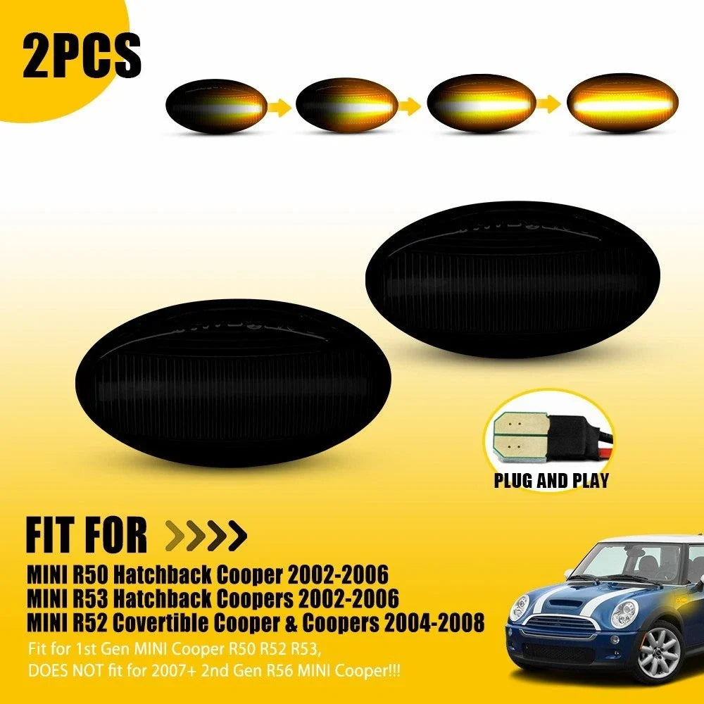 Smoked LED Side Marker Light for Mini Cooper R55 R57 R58 (2007–2015)