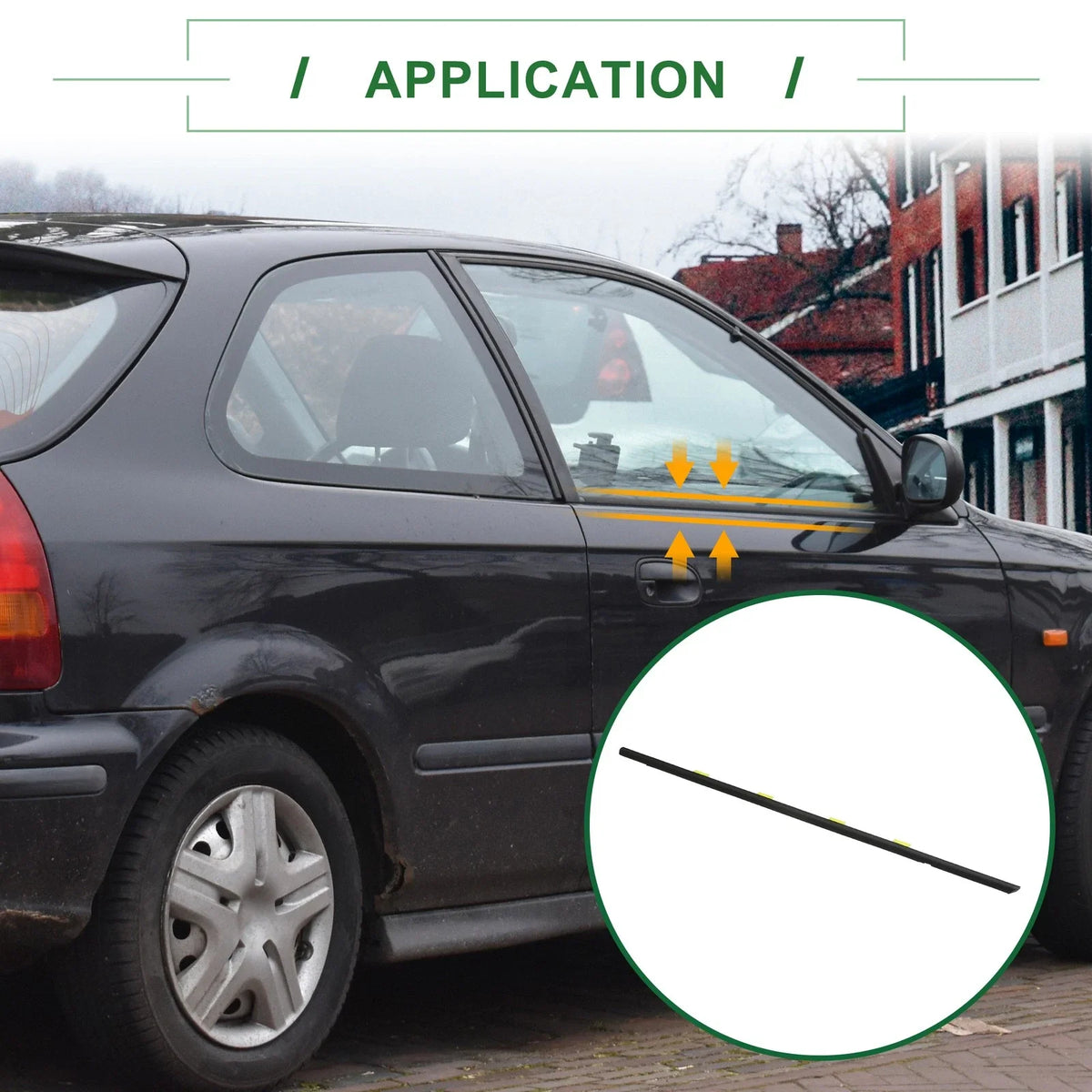 1pc Front Left Weatherstrip Window Seal No. 72450S04003 for Honda Civic (1996–2000)