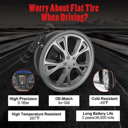 Set of 4 TPMS Tire Pressure Sensors for Chevy Impala (2006–2014) 15268606 13586335