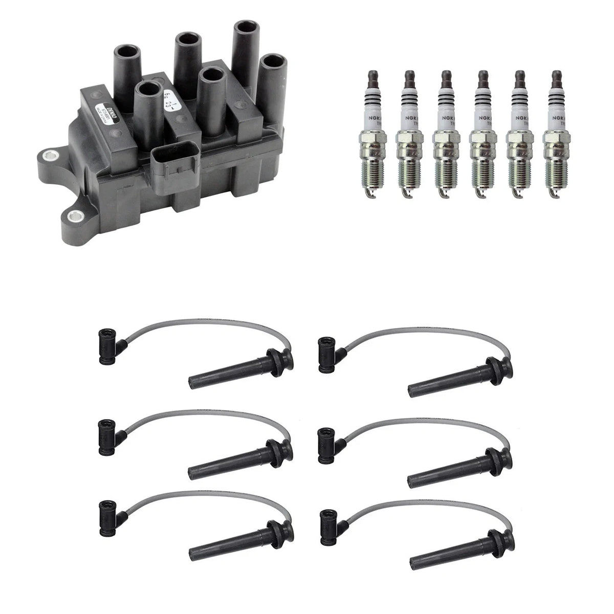 Set of 6 Denso Ignition Coil Wires & NGK Spark Plugs for Sable 3.0 V6