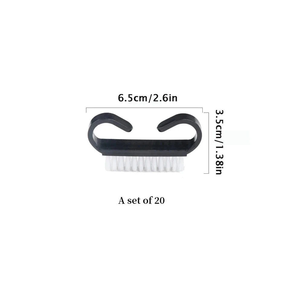 20X Nail Cleaning Brushes for Home Use - Plastic with Black Handle