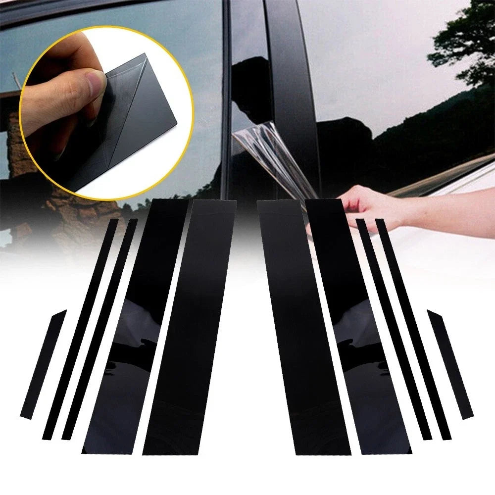 10pc Gloss Black Pillar Posts Door Window Trim for Toyota RAV4 (2019–2021)