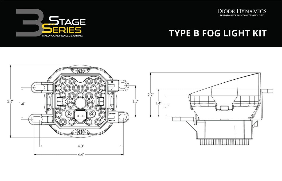 LED Fog Light Kit SS3 Type B Max Amber Backlit for Toyota 4Runner (2014–2022)