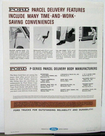 1964 Ford Parcel Delivery Truck Sales Brochure Original