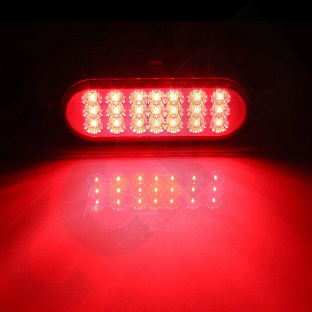 2X 6" Red LED Truck Tail Brake Light for Pickup (21 LED)