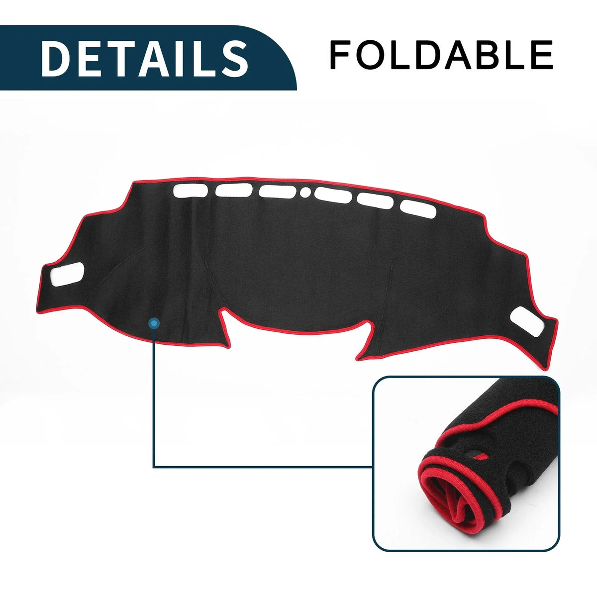 Dashboard Cover Mat for Nissan X-Trail T32 (2013–2024) Black Red Set