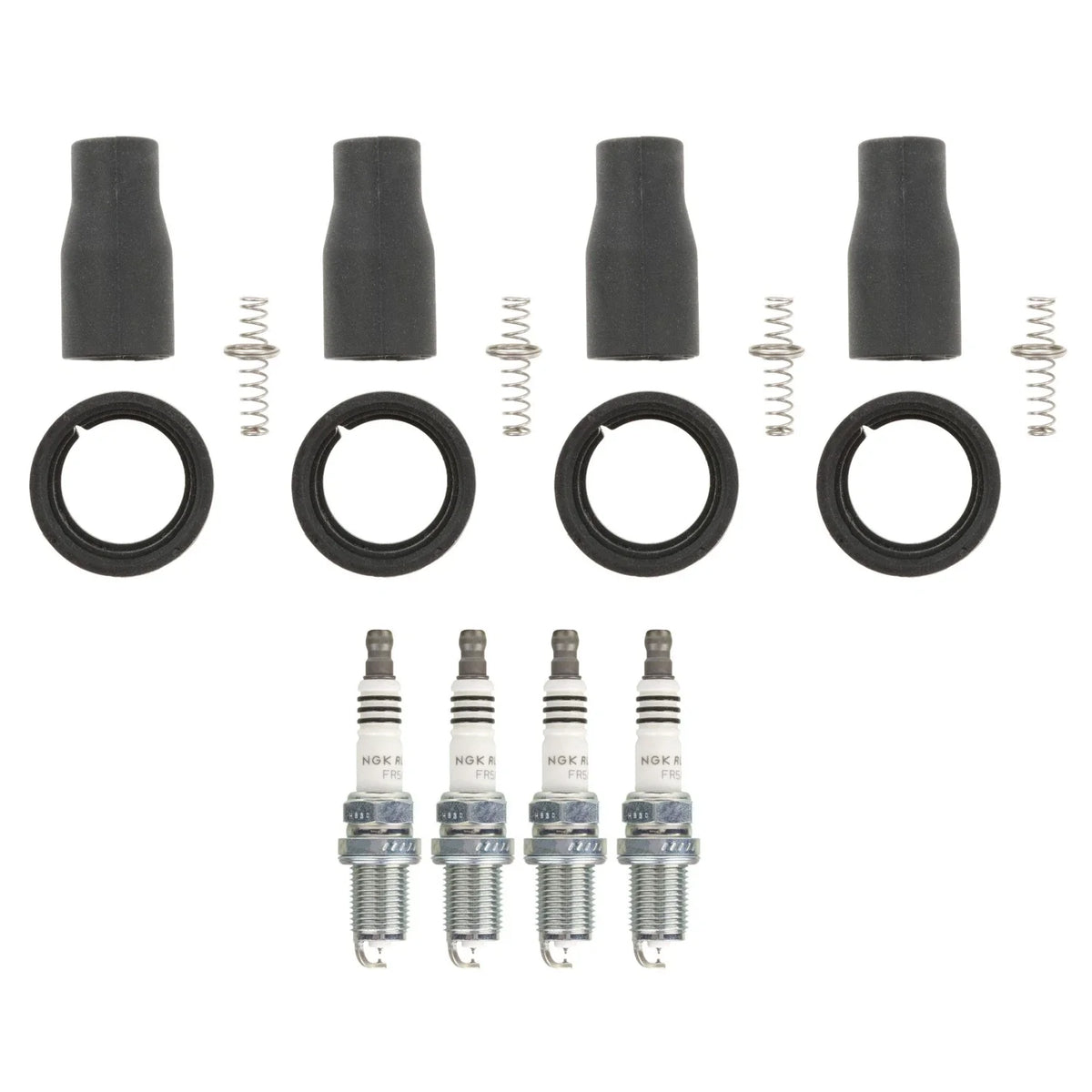 Set of 4 NGK Ruthenium HX Spark Plugs & Coil Boots for Optima Sonata Rondo
