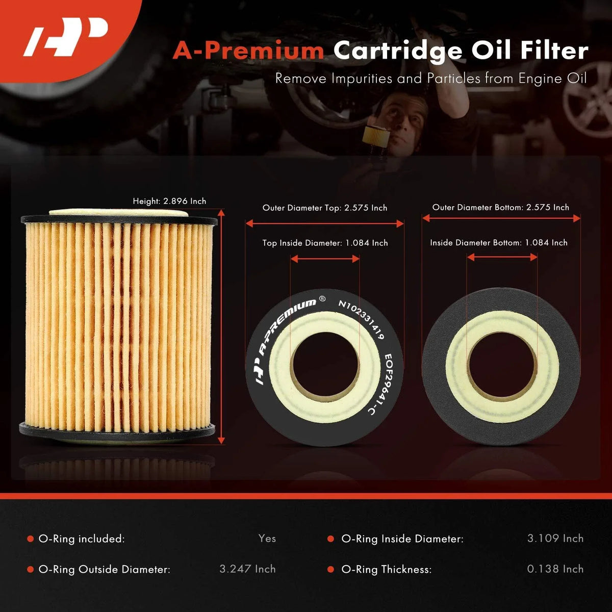Set of 4 Engine Oil Filters for Ford Escape (2005–2009) Fusion (2006–2009) Mazda