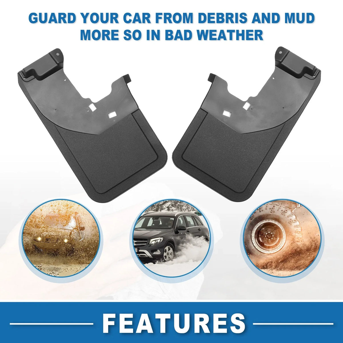 Rear Side Mud Flap Splash Guard for Ford Bronco (2021–2024)
