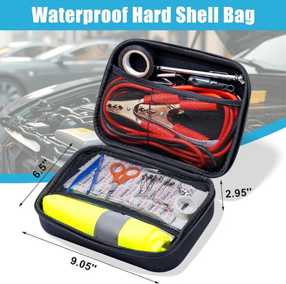 Emergency Roadside Kit for Car SUV Truck (Portable, Black)